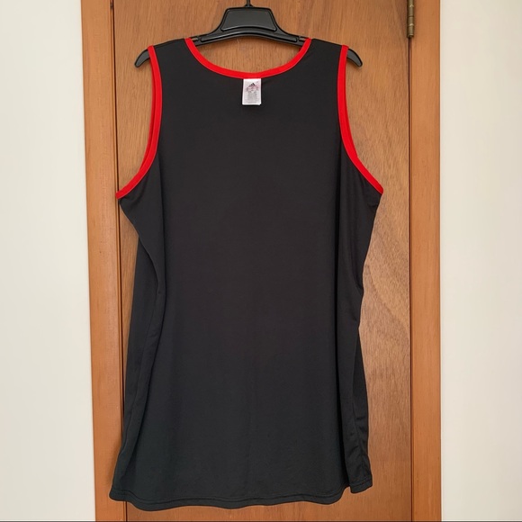 Men’s 2XL VTG ADIDAS Reversible Basketball Practice Jersey Tank Top Black Red EC - Picture 4 of 12